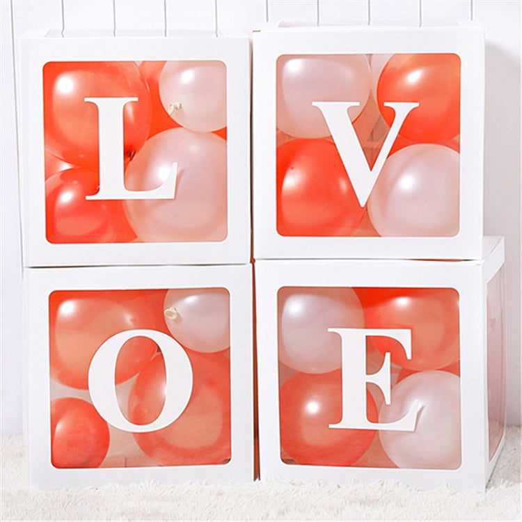 Wedding Birthday Party Decoration Transparent Letter Balloon Box, White Baby, White Love