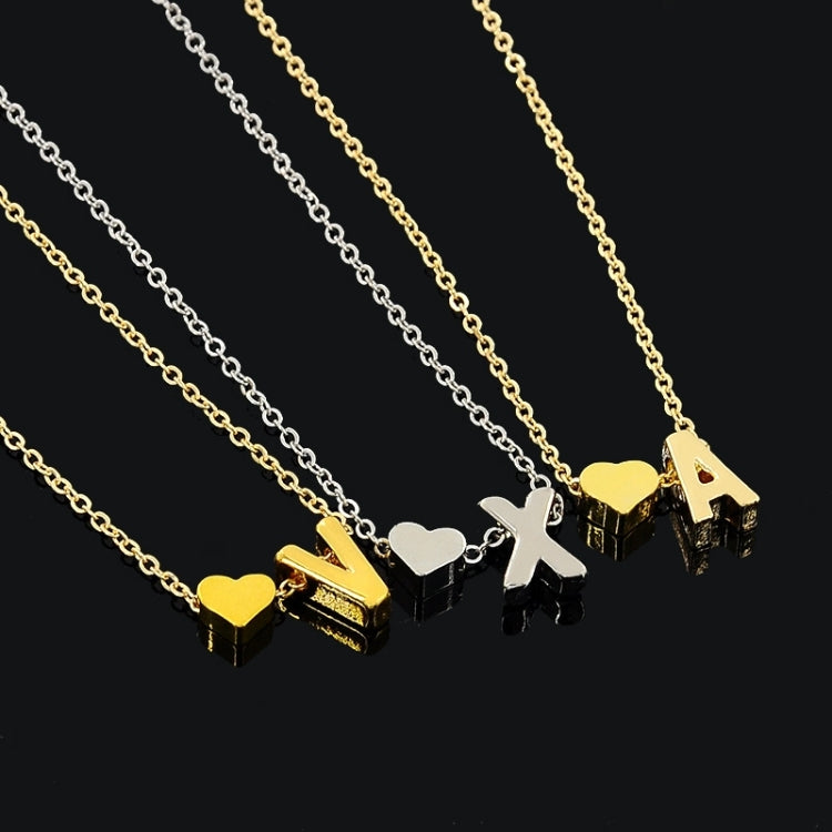 Fashion Tiny Dainty Heart Initial Necklace Personalized Letter Necklace Name Jewelry for women accessories girlfriend gift, A, B, C, D, E, F, G, H, I, J, K, L, M, N, O, P, Q, R, S, T, U, V, W, X, Y, Z
