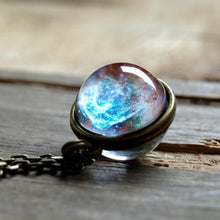 Load image into Gallery viewer, Double-sided Glass Globe Solar Cosmic Starry Necklace Galaxy Pendant