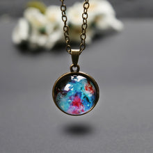 Load image into Gallery viewer, Double-sided Glass Globe Solar Cosmic Starry Necklace Galaxy Pendant