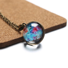 Load image into Gallery viewer, Double-sided Glass Globe Solar Cosmic Starry Necklace Galaxy Pendant
