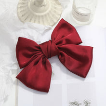 Load image into Gallery viewer, 5 PCS Satin Bow Hairpin Back Head Hair Accessories, Wine Red, Black, Dark Yellow, Tibetan Blue, Dark Green, Light Pink, Light Purple, Black Wave Point, Wine Red Wave Point