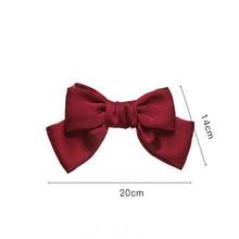 Load image into Gallery viewer, 5 PCS Satin Bow Hairpin Back Head Hair Accessories, Wine Red, Black, Dark Yellow, Tibetan Blue, Dark Green, Light Pink, Light Purple, Black Wave Point, Wine Red Wave Point