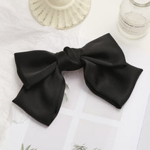 Load image into Gallery viewer, 5 PCS Satin Bow Hairpin Back Head Hair Accessories, Wine Red, Black, Dark Yellow, Tibetan Blue, Dark Green, Light Pink, Light Purple, Black Wave Point, Wine Red Wave Point