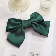 Load image into Gallery viewer, 5 PCS Satin Bow Hairpin Back Head Hair Accessories, Wine Red, Black, Dark Yellow, Tibetan Blue, Dark Green, Light Pink, Light Purple, Black Wave Point, Wine Red Wave Point