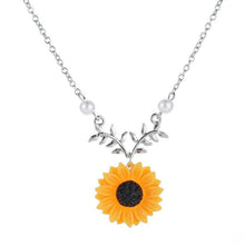 Load image into Gallery viewer, Delicate Sunflower Pendant Necklace Women Creative Imitation Pearls Jewelry Necklace