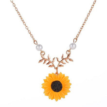 Load image into Gallery viewer, Delicate Sunflower Pendant Necklace Women Creative Imitation Pearls Jewelry Necklace
