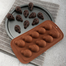 Load image into Gallery viewer, Halloween Cartoon Baking Set Chocolate Mold, Skull Shape, Pumpkin Head Shape, Wizard Hat Shape, Bat Shape