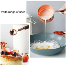 Load image into Gallery viewer, Walnut Handle Copper-Plated Kitchen Baking Tools Bartender Scale Measuring Set, 4 PCS / Set Measuring Spoon, 4 PCS / Set Measuring Cup