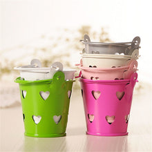 Load image into Gallery viewer, Heart Hollow Round Pen Holder Decoration Adorable Mini Desktop Storage Bucket Iron Pencil Holder Stand