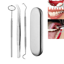 Load image into Gallery viewer, Stainless Steel Dental Tools Dental Care Tartar Tool Dentist Tool Set, 3 in 1 Silver Box, 5 in 1 Silver Box, 6 in 1 Silver Box, 6 in 1 Pink Box, 6 in 1 Black Box, 5 in 1 Steel Side Leather Case