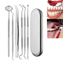Load image into Gallery viewer, Stainless Steel Dental Tools Dental Care Tartar Tool Dentist Tool Set, 3 in 1 Silver Box, 5 in 1 Silver Box, 6 in 1 Silver Box, 6 in 1 Pink Box, 6 in 1 Black Box, 5 in 1 Steel Side Leather Case
