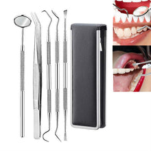 Load image into Gallery viewer, Stainless Steel Dental Tools Dental Care Tartar Tool Dentist Tool Set, 3 in 1 Silver Box, 5 in 1 Silver Box, 6 in 1 Silver Box, 6 in 1 Pink Box, 6 in 1 Black Box, 5 in 1 Steel Side Leather Case