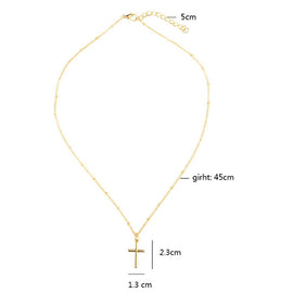 Women Fashion Bright Electroplating Cross Jewelry Necklace, Gold, Silver