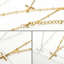Load image into Gallery viewer, Women Fashion Bright Electroplating Cross Jewelry Necklace, Gold, Silver