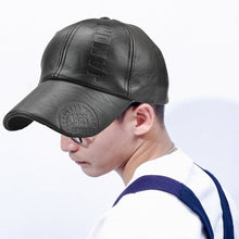 Load image into Gallery viewer, Jamont 9553 PU Leather Autumn and Winter Baseball Cap Embossed Outdoor Peaked Cap, Black, Light Coffee, Dark Coffee