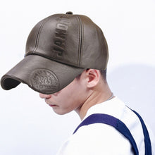 Load image into Gallery viewer, Jamont 9553 PU Leather Autumn and Winter Baseball Cap Embossed Outdoor Peaked Cap, Black, Light Coffee, Dark Coffee