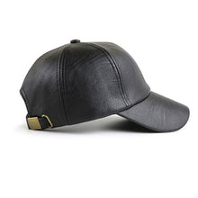 Load image into Gallery viewer, Jamont 9553 PU Leather Autumn and Winter Baseball Cap Embossed Outdoor Peaked Cap, Black, Light Coffee, Dark Coffee