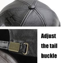 Load image into Gallery viewer, Jamont 9553 PU Leather Autumn and Winter Baseball Cap Embossed Outdoor Peaked Cap, Black, Light Coffee, Dark Coffee