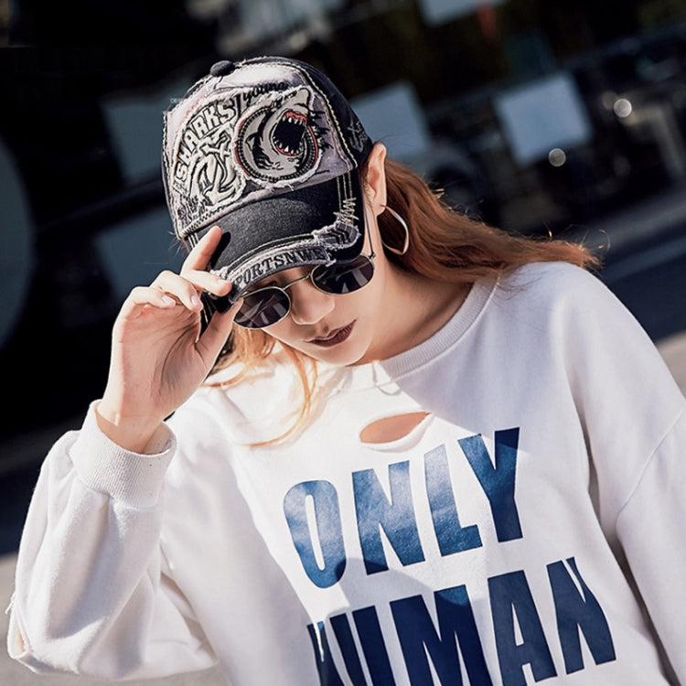 13948 Shark Pattern Washable Baseball Cap Spring and Autumn Sun Hat
