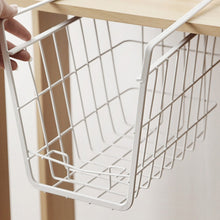Load image into Gallery viewer, Closet Storage Rack Under The Partition Hanging Basket Storage Basket, Black, White