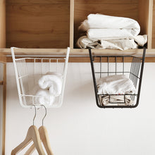 Load image into Gallery viewer, Closet Storage Rack Under The Partition Hanging Basket Storage Basket, Black, White