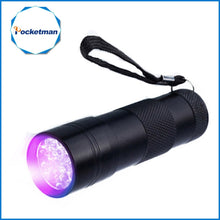 Load image into Gallery viewer, 9 LEDs 395NM Mini UV Flashlight Fluorescent Agent Detection Pen Security Light