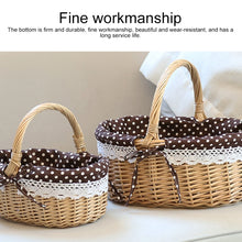 Load image into Gallery viewer, Hand-woven Picnic Basket Sackcloth Rattan Storage Basket, Small, Large