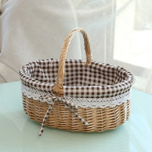 Load image into Gallery viewer, Hand-woven Picnic Basket Sackcloth Rattan Storage Basket, Small, Large