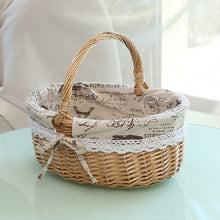 Load image into Gallery viewer, Hand-woven Picnic Basket Sackcloth Rattan Storage Basket, Small, Large