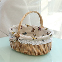 Load image into Gallery viewer, Hand-woven Picnic Basket Sackcloth Rattan Storage Basket, Small, Large