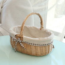 Load image into Gallery viewer, Hand-woven Picnic Basket Sackcloth Rattan Storage Basket, Small, Large