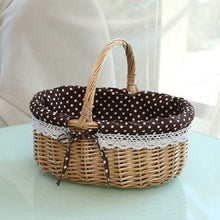 Load image into Gallery viewer, Hand-woven Picnic Basket Sackcloth Rattan Storage Basket, Small, Large