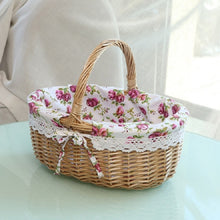 Load image into Gallery viewer, Hand-woven Picnic Basket Sackcloth Rattan Storage Basket, Small, Large