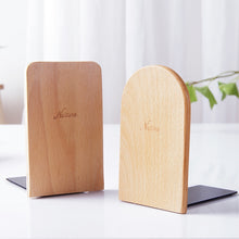 Load image into Gallery viewer, Anti-skid Bookends Shelf Holder Book Nature Wood Stand