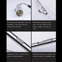 Load image into Gallery viewer, Pen Design USB Rechargeable Flashlight Powerful Mini LED Lamp