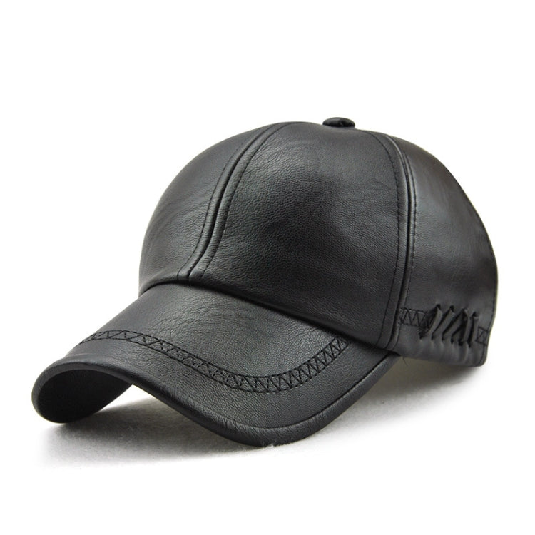 Outdoor Leisure Baseball Hat PU Leather Warm Peaked Cap