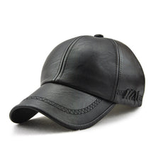 Load image into Gallery viewer, Outdoor Leisure Baseball Hat PU Leather Warm Peaked Cap