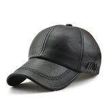 Outdoor Leisure Baseball Hat PU Leather Warm Peaked Cap