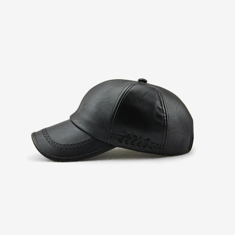 Outdoor Leisure Baseball Hat PU Leather Warm Peaked Cap