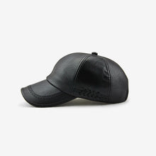 Load image into Gallery viewer, Outdoor Leisure Baseball Hat PU Leather Warm Peaked Cap