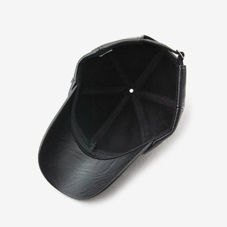 Outdoor Leisure Baseball Hat PU Leather Warm Peaked Cap