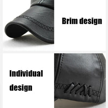 Load image into Gallery viewer, Outdoor Leisure Baseball Hat PU Leather Warm Peaked Cap