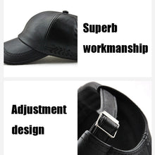 Load image into Gallery viewer, Outdoor Leisure Baseball Hat PU Leather Warm Peaked Cap