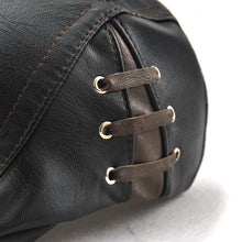 Load image into Gallery viewer, 12968 Perforated Strap Design Outdoor All-Match PU Leather Peaked Cap Berets