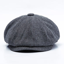 Load image into Gallery viewer, 14128 Stripe Snap Design Beret Autumn And Winter Retro Wild Octagonal Hat