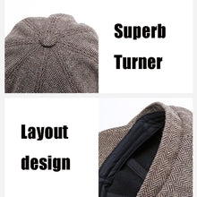 Load image into Gallery viewer, 14128 Stripe Snap Design Beret Autumn And Winter Retro Wild Octagonal Hat