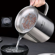 Load image into Gallery viewer, SSGP 304 Stainless Steel Filter Oil Pot Filter Residue Oil Soup Pot Drain Oil Pot Household Filter Oil Residue Oil Storage Pot
