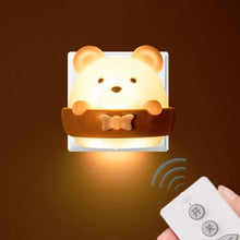 Load image into Gallery viewer, Bear Remote Control Night Light Bedside Eye Protection Wall Lamp with 3 Light Modes, CN Plug, Rechargeable