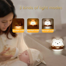 Load image into Gallery viewer, Bear Remote Control Night Light Bedside Eye Protection Wall Lamp with 3 Light Modes, CN Plug, Rechargeable